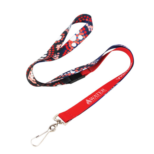 Custom Sublimation Lanyards Red Blue